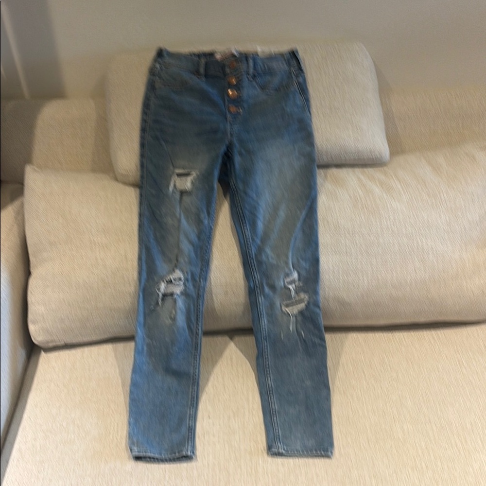 Abercrombie & Fitch Blue Skinny Jeans Distressed